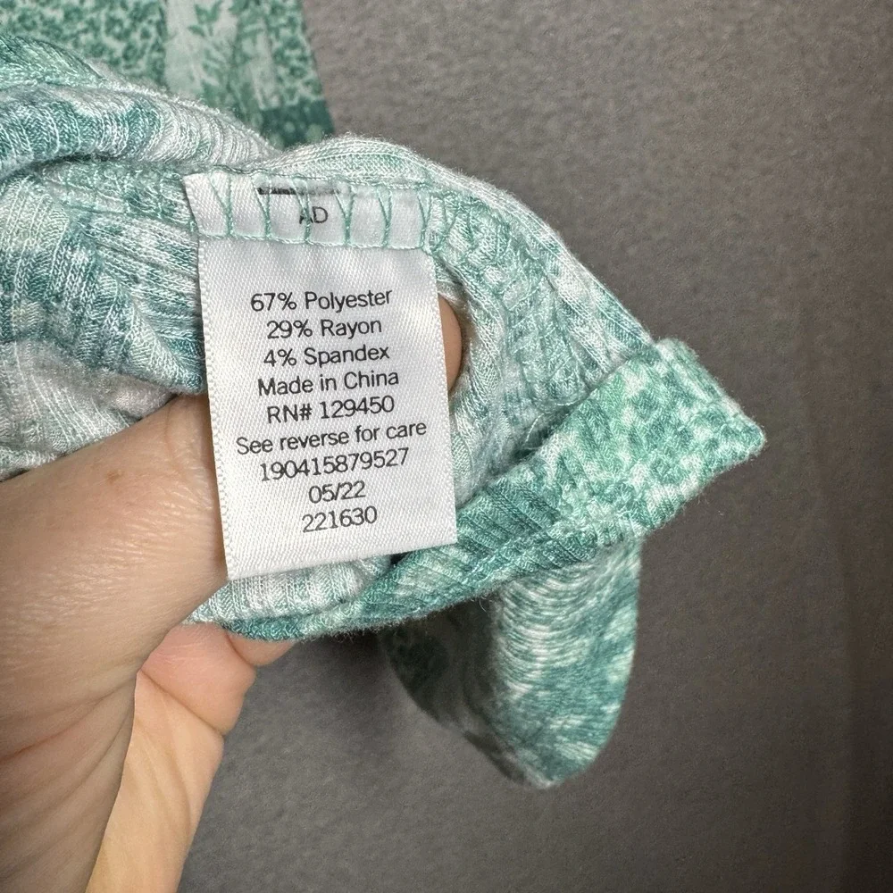 Lauren Conrad Puff Sleeve Top XS Green Patchwork Floral Cottagecore Romantic - Picture 6 of 8